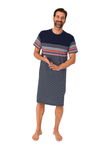 NORMANN Kurzarm Nachthemd Streifen in rot