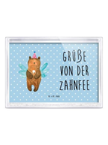 Mr. & Mrs. Panda Bilderrahmen Bär Zahnfee mit Spruch in Blau Pastell