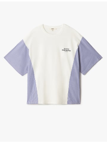 KOTON TSHIRT SS in Grauweiß