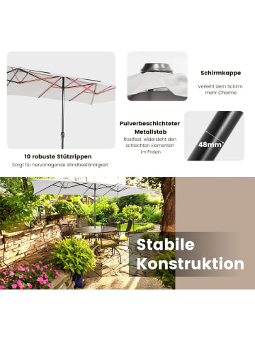 COSTWAY Doppelsonnenschirm 426x265cm in Beige