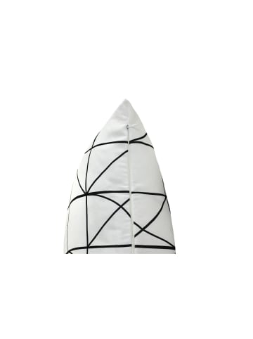 Kayoom Dekokissen Kennedy 125 - 45cm x 45cm in weiß - schwarz