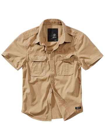 Brandit Hemd "Vintage Shirt Short Sleeve" in Beige