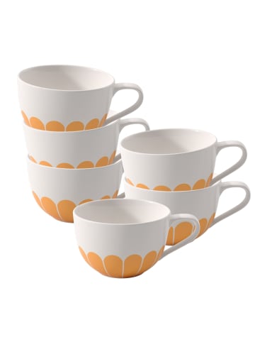 Villeroy & Boch 6er Set Cappuccinotassen Fleur Couleur in 300 ml in Soleil