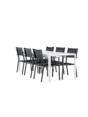 ebuy24 1 x Tisch 6 x Stühle Weiß 90 x 205 cm