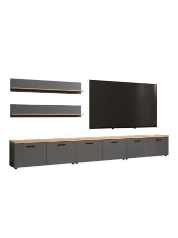 ebuy24 Regalsystem Baggio (5-teilig) Antrazit 360 x 40 cm