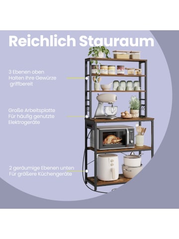 VASAGLE Küchenregal Barnet in Schwarz - (B)80 x (H)167 x (T)40 cm