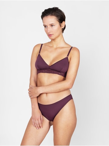 Erlich Textil  Amelie blaubeere, Amelie Bralette - verstellbare Träger, Amelie Bralette mit Spitze bügellos aus Modal - verstellbare Träger, Amelie salbei in pflaume