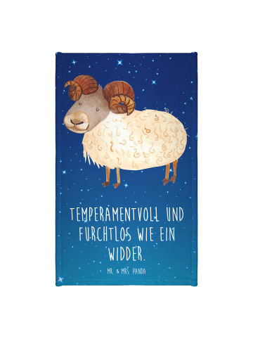 Mr. & Mrs. Panda Gäste Handtuch Sternzeichen Widder mit Spruch in Sternenhimmel Blau