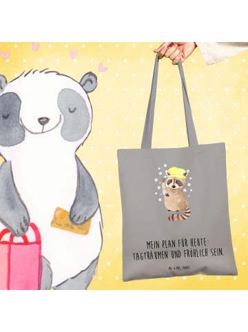 Mr. & Mrs. Panda Einkaufstasche Waschbär mit Spruch in Light Grey