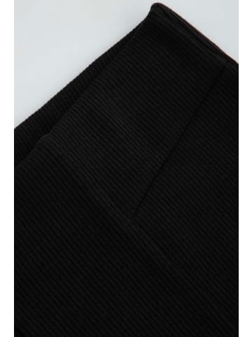 Coccodrillo Gerippte Leggings mit langem Bein in schwarz