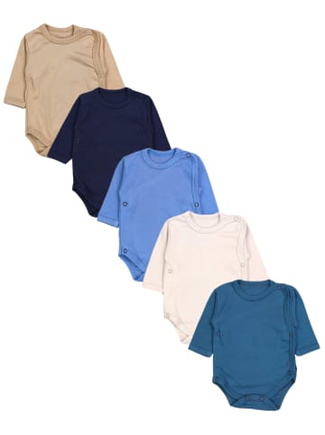 TupTam Baby Langarm Wickelbody im 5er Set in grün/beige