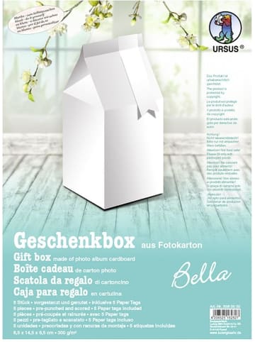 Buntpapierfabrik Ludwig Bähr Geschenkbox Bella 6,5x14,5x6,5cm Packung mit 5 Stück weiß