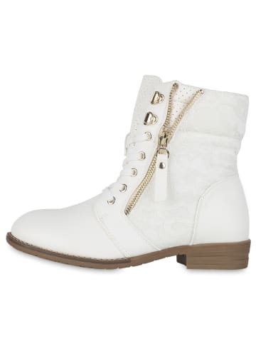 VAN HILL Schnürstiefeletten Paisley in Weiss