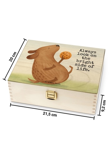 Mr. & Mrs. Panda Holz Teebox Hund Keks Design mit Spruch in Weiß