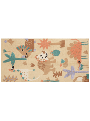Beliani Kinderteppich STABAT in Bunt/Orange/Braun - (W) 80 x (L) 150 cm