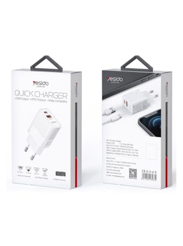 Yes i do Yesido Wandladegerät YC32 PD 20W QC3.0 USB-A+C weiß
