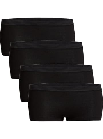 Con-ta Baumwolle, Feinripp Pants 4er-Pack in schwarz