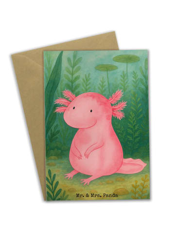 Mr. & Mrs. Panda Grußkarte Axolotl Niedlich Design ohne Spruch in Weiß