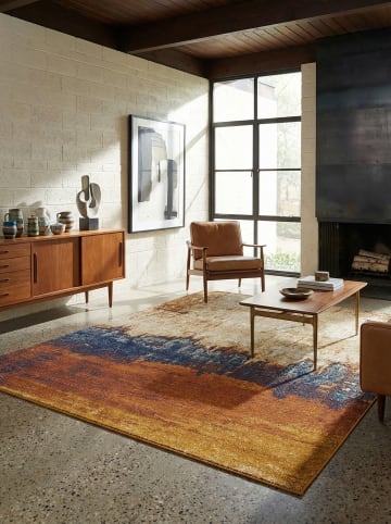 KADIMA DESIGN Teppich Velours, Modernes Muster, Wohnbereich, Pflegeleicht