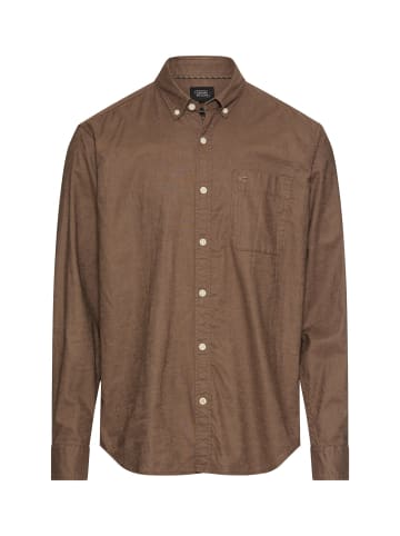 Camel Active Langarm Hemd aus Leinen-Baumwoll-Mix in Schlammbraun