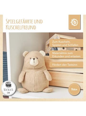 Bieco Spielwaren Kuscheltier Leinen & Musselin Bär - ab Geburt in Beige