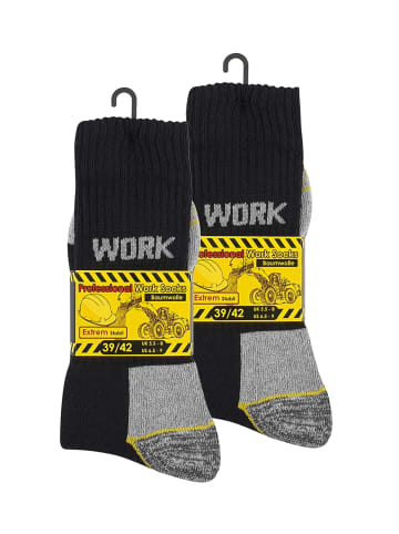 Cotton Prime® Arbeitssocken "WORK" 6 Paar in Schwarz/Grau