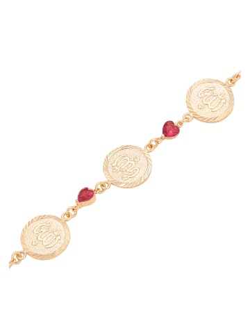 faina Women Chain Link Bracelet With Charms in Rose Gold Pink
