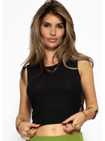 SASSYCLASSY Top mit Cut-Out in Schwarz