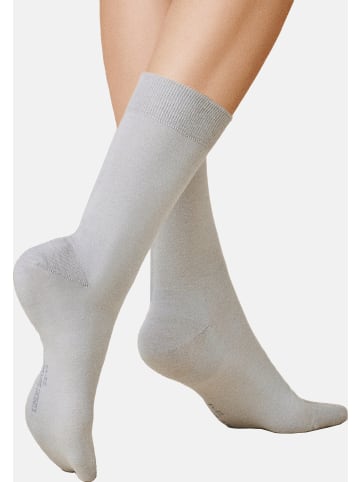 Kunert Socken Soft Wool Cotton druckfreier Bund in Lichtgrau