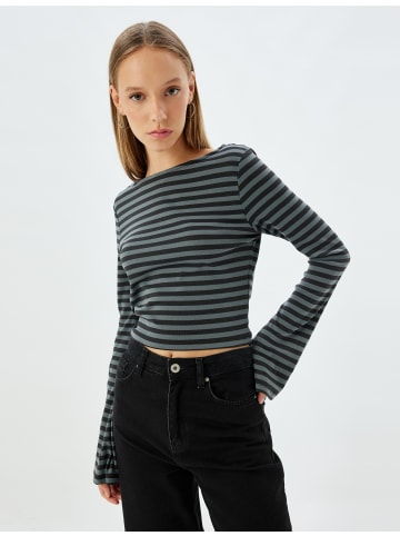 KOTON T-shirt in Grau Gestreift