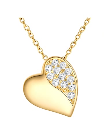 Rafaela Donata Halskette Herz Sterling Silber Zirkonia in gelbgold