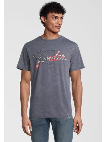 Re:Covered T-Shirt Fender American Flag Logo in Blau