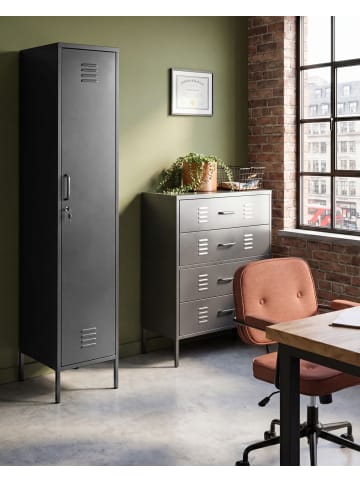 Beliani Kleiderschrank FROME in Schwarz - (W) 38 x (H) 185 x (L) 50 cm
