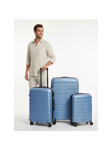 Redolz Essentials 11 4 Rollen Kofferset 3-teilig mit Dehnfalte cool blue