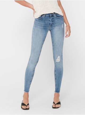 ONLY Skinny Jeans Destroyed Stretch Denim Ankle Hose ONLBLUSH in Blau