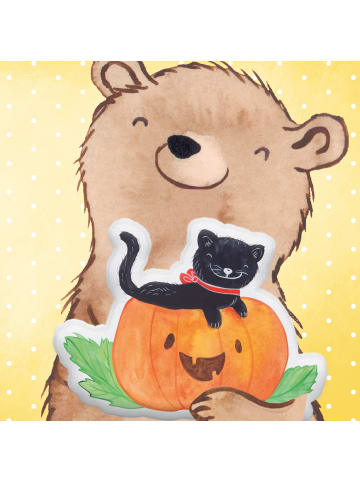 Mr. & Mrs. Panda Dekokissen Schwarze Katze ohne Spruch in Weiß