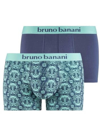 Bruno Banani Boxershort 2er Pack in Jeansblau/Mint