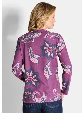 GOLDNER Sweatshirt Langarmshirt im Paisley-Design in beere / gemustert