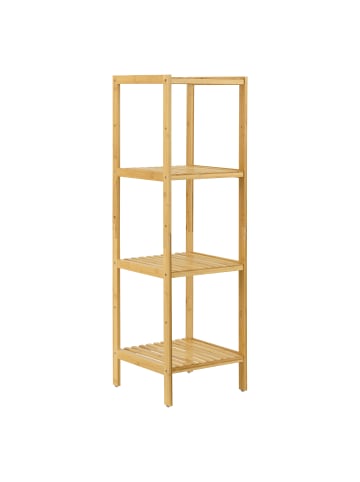 en.casa Standregal Lierne Bambus in Beige (L)33cm (B)33cm (H)110cm