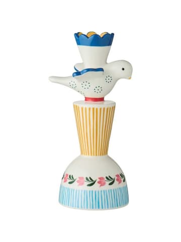 IB Laursen Kerzenhalter VOGEL Weiß Gelb für 1 Kerze 20x10 cm
