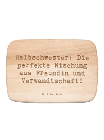 Mr. & Mrs. Panda Frühstücksbrettchen Holz Spruch Halbschwester G... in Transparent