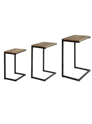 SoBuy Beistelltisch-Set in Kaffeebraun - (W) 30 x (H) 61 x (L) 46 cm