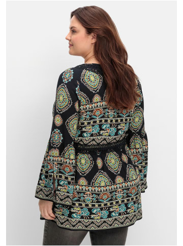 sheego by Joe Browns Longbluse in schwarz gemustert