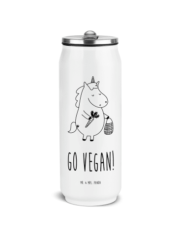 Mr. & Mrs. Panda Getränkedose Einhorn Vegan mit Spruch in Weiß