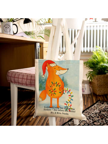 Mr. & Mrs. Panda Shopper Fuchs Weihnachten Design mit Spruch in Weiß