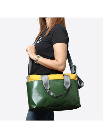 7CLOUDS Laptop Umhängetasche Erkan 7.1 in jungle green-yellow