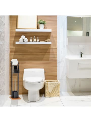 relaxdays 2er-Set: Toilettenbürsten in Schwarz - (H)36 x Ø 8 cm