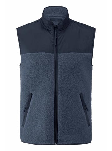 Hessnatur Hessnatur Wollfleece Weste Patched Regular aus reiner Bio-Merinowolle in graphitblau
