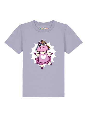 wat? Apparel T-Shirt Ballett Unicorn in Lavender