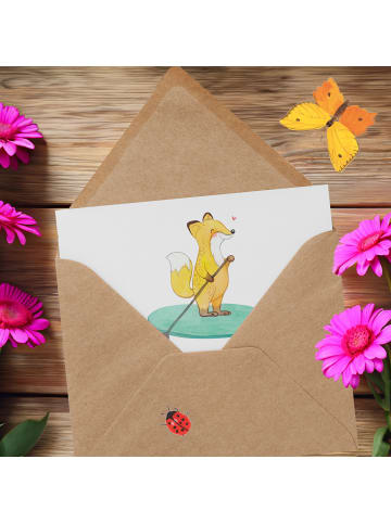 Mr. & Mrs. Panda doppelkarte Fuchs Stand Up Paddling mit Spruch in Weiß